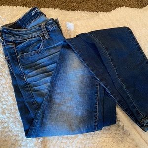 American Eagle Dark Wash High Rise Jean: 6 Long